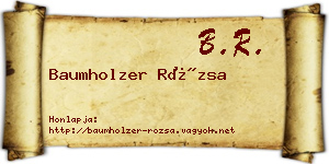 Baumholzer Rózsa névjegykártya