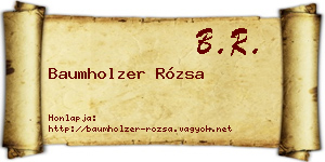 Baumholzer Rózsa névjegykártya